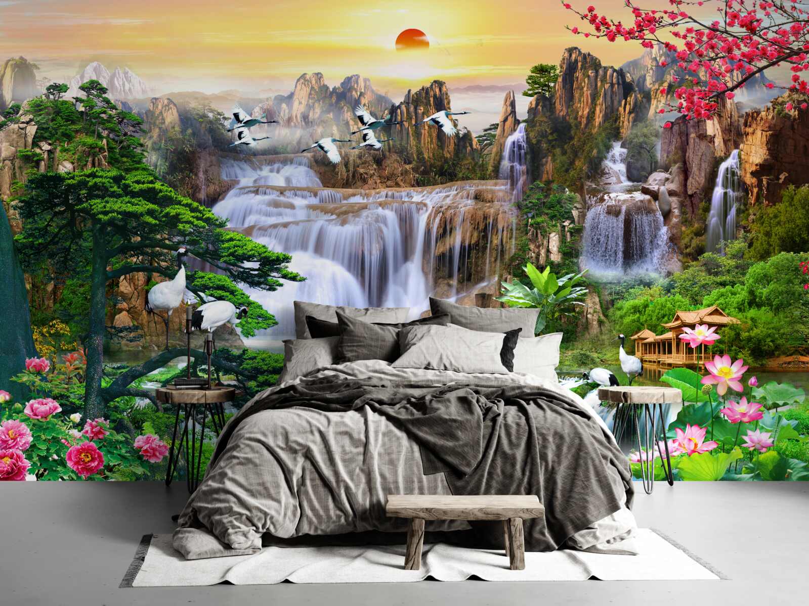 Fototapeta vtáky a vodopády