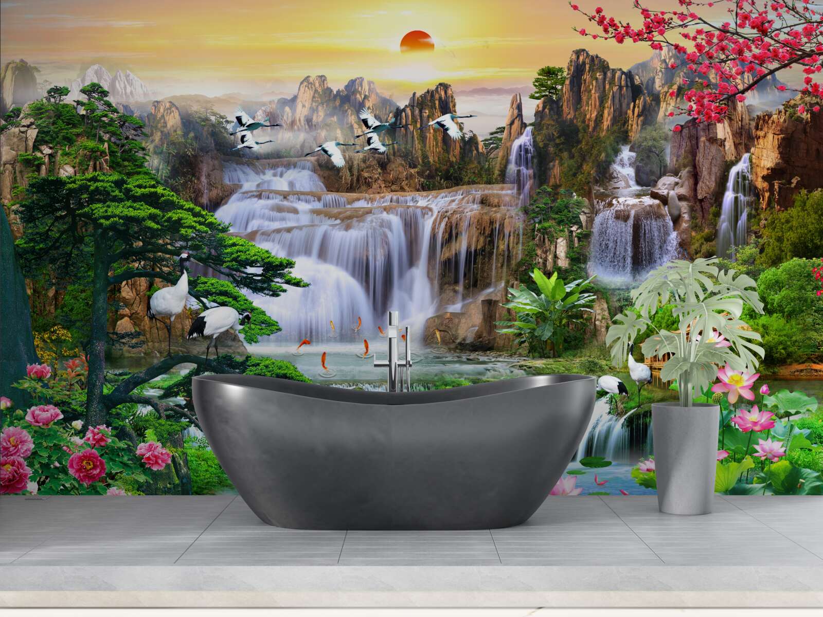 Fototapeta vtáky a vodopády