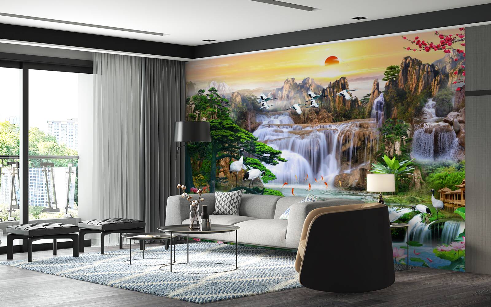 Fototapeta vtáky a vodopády