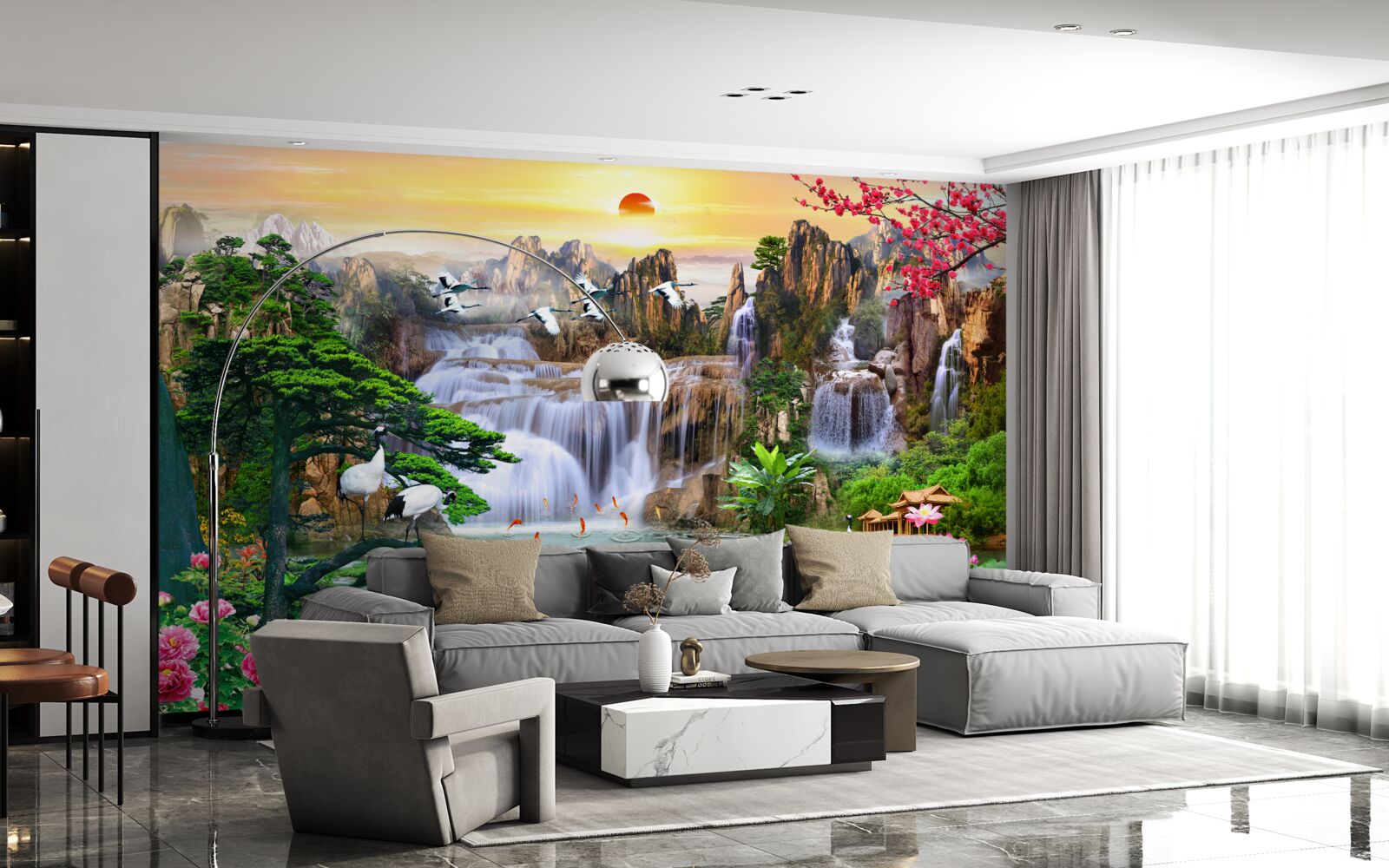 Fototapeta vtáky a vodopády