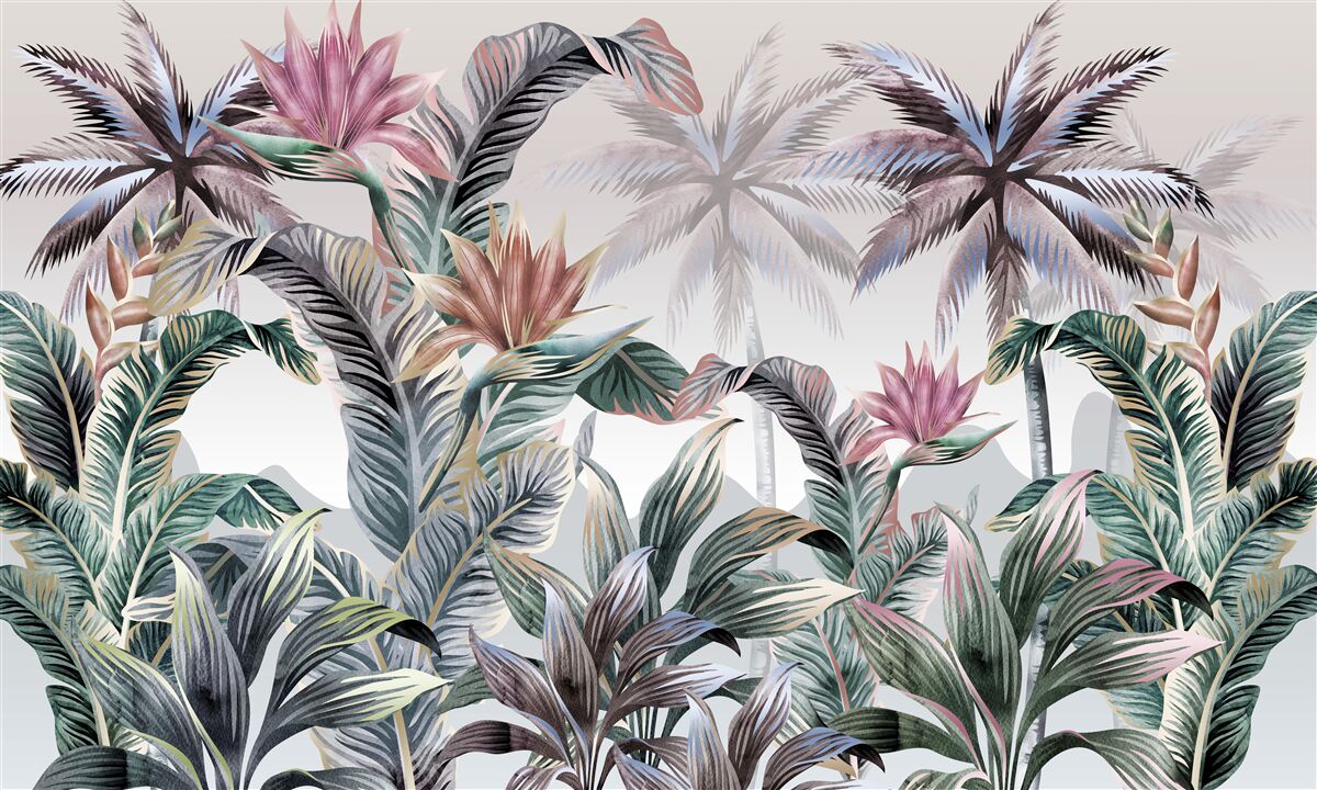 Fototapeta stromy s listami rastú v džungli