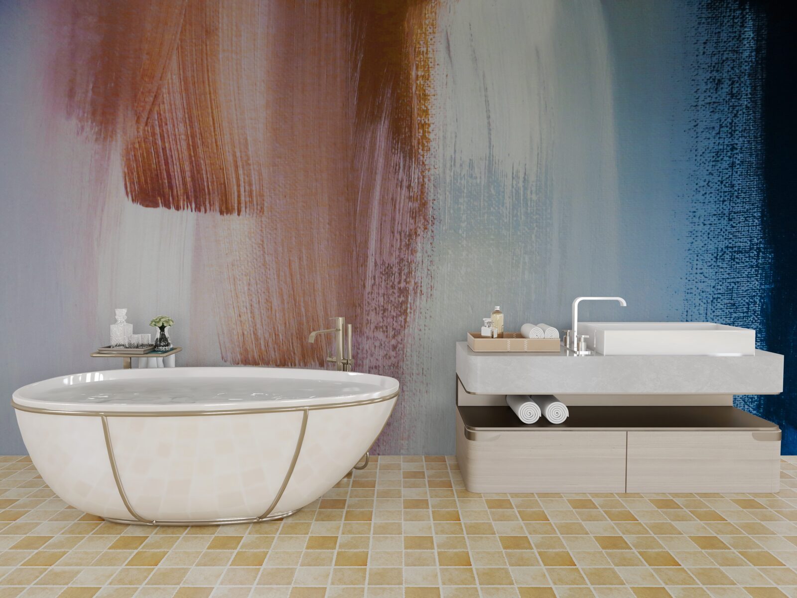 Fototapeta farebné abstraktné ťahy štetcom