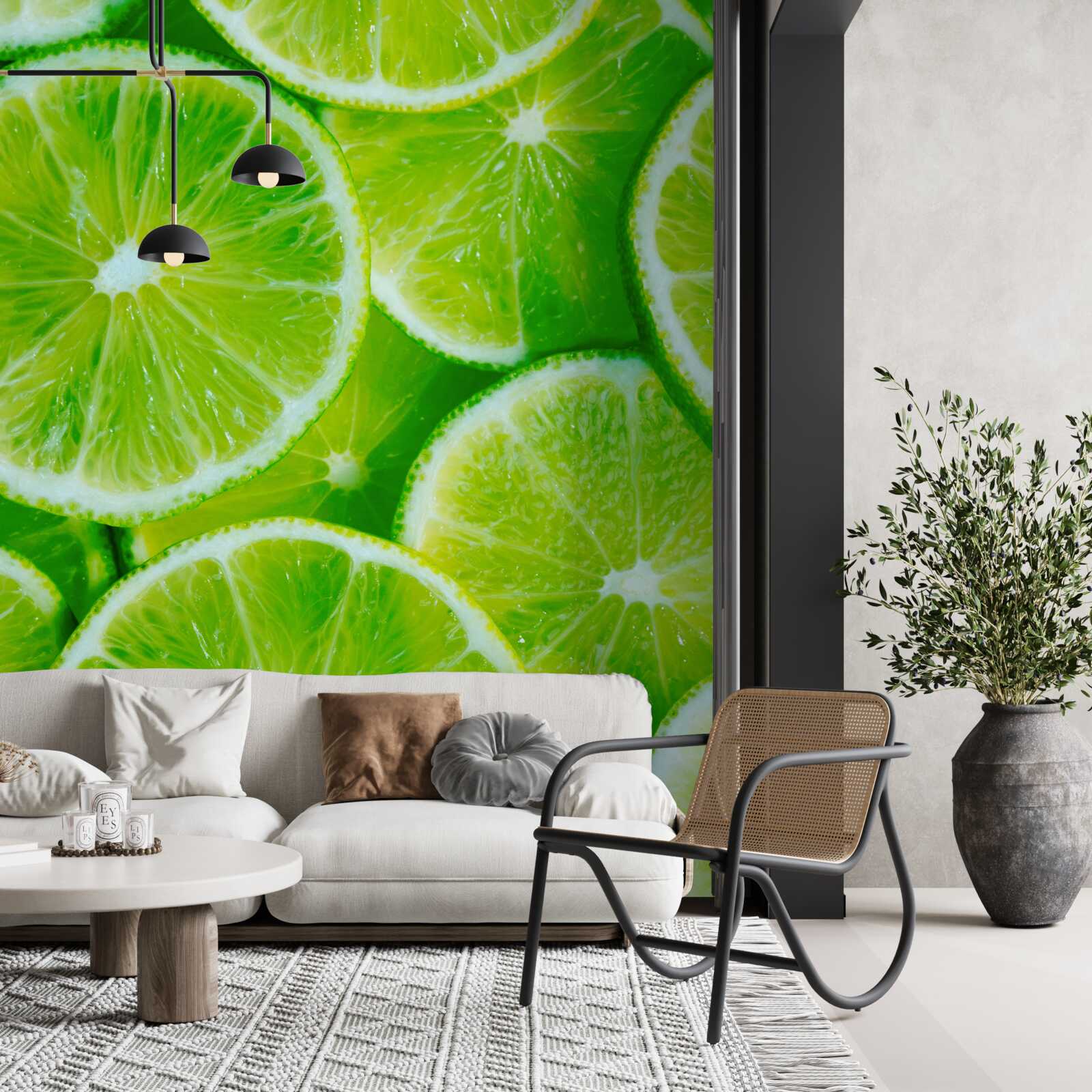 Fototapeta limetku nakrájame na tenké okrúhle plátky