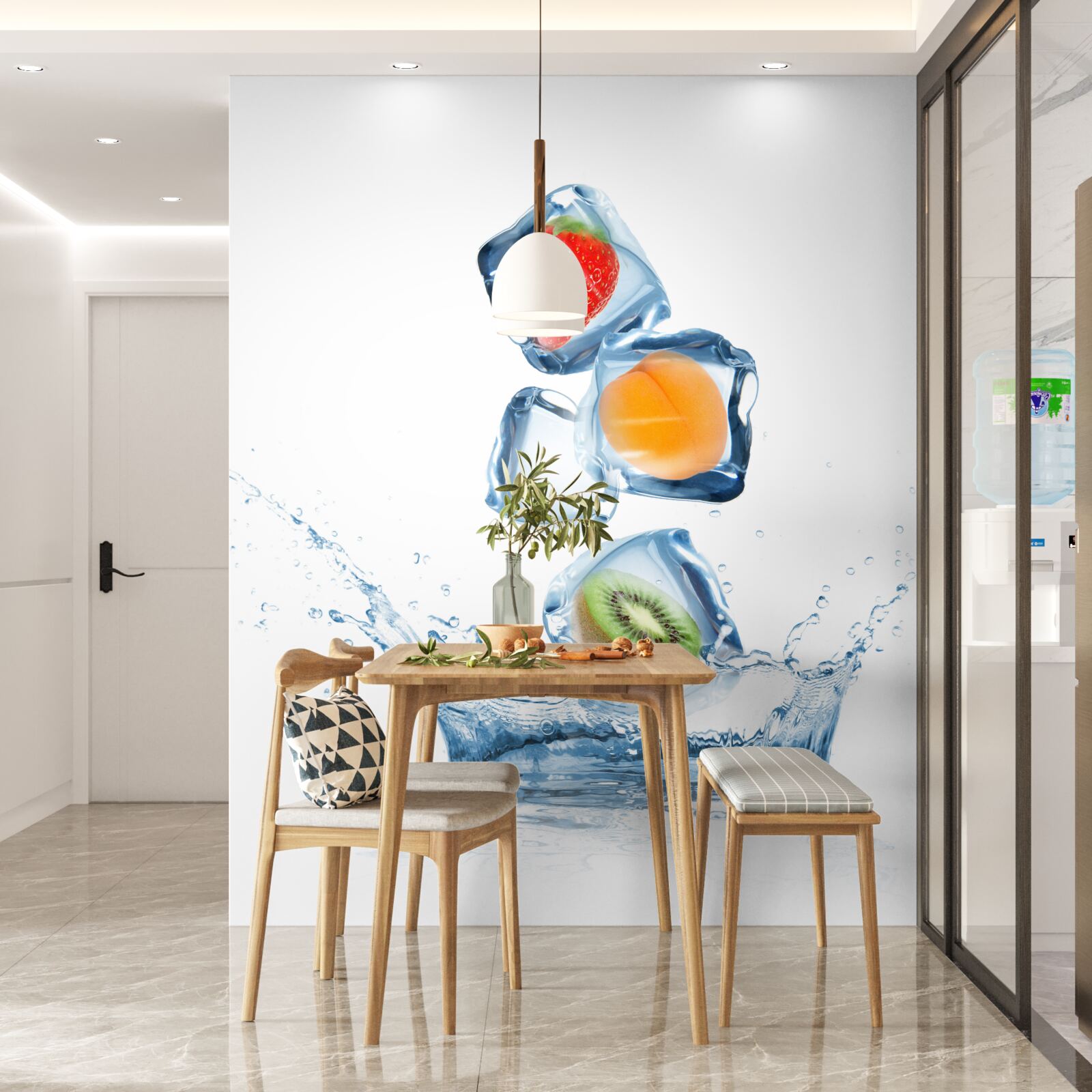 Fototapeta kocky ľadu s ovocím