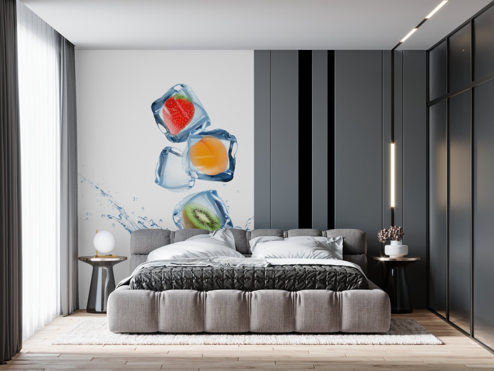 Fototapeta kocky ľadu s ovocím