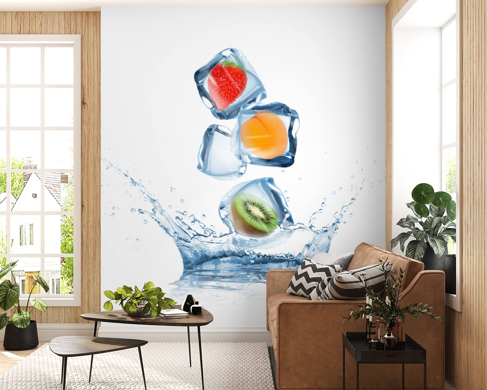 Fototapeta kocky ľadu s ovocím