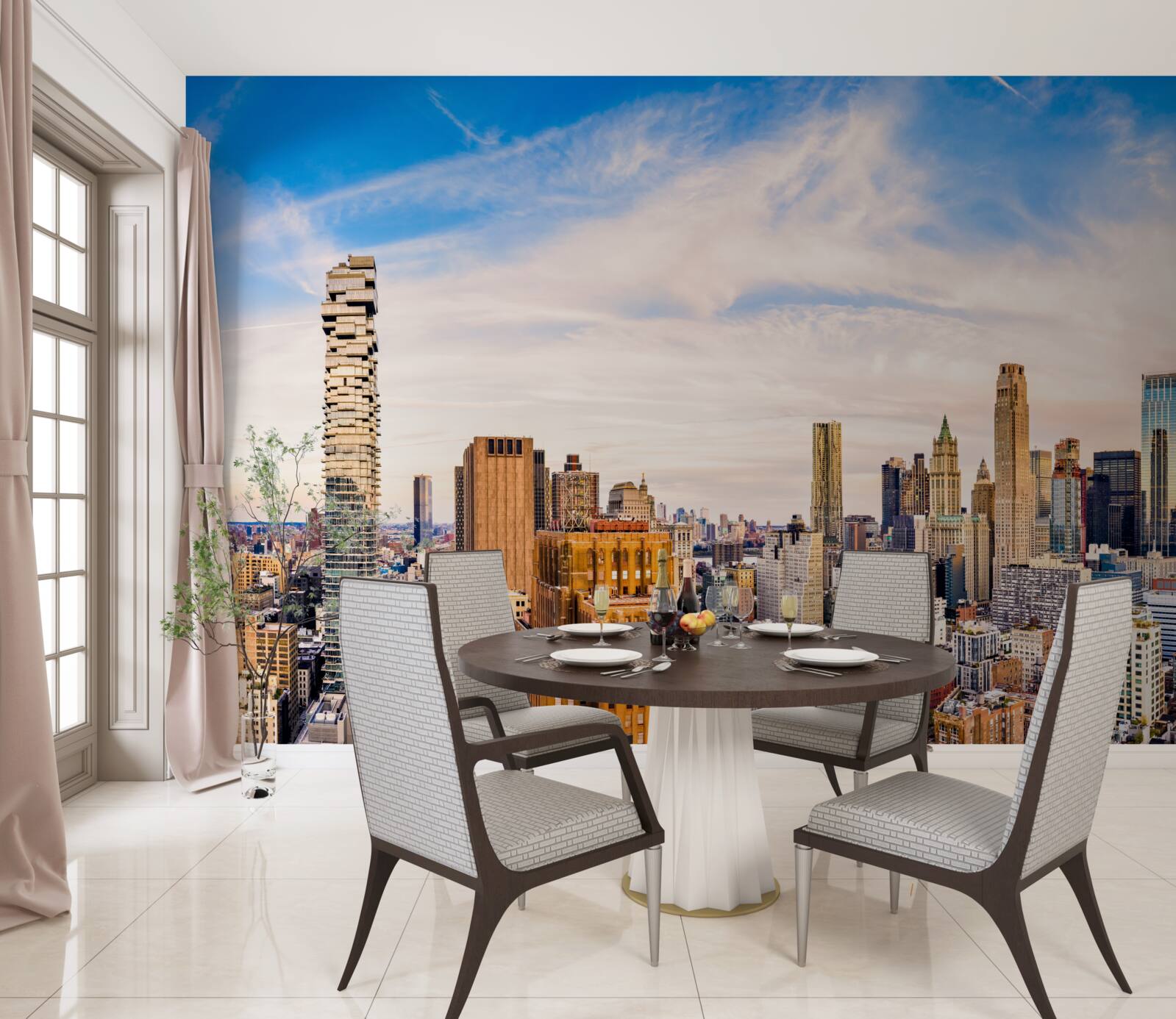 Fototapeta západ slnka nad dolným manhattanom