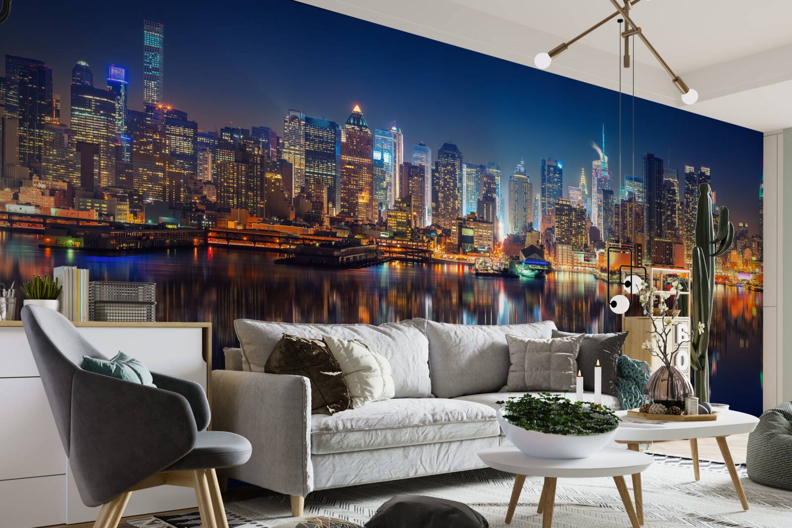 Fototapeta odraz nočného mesta vo vode