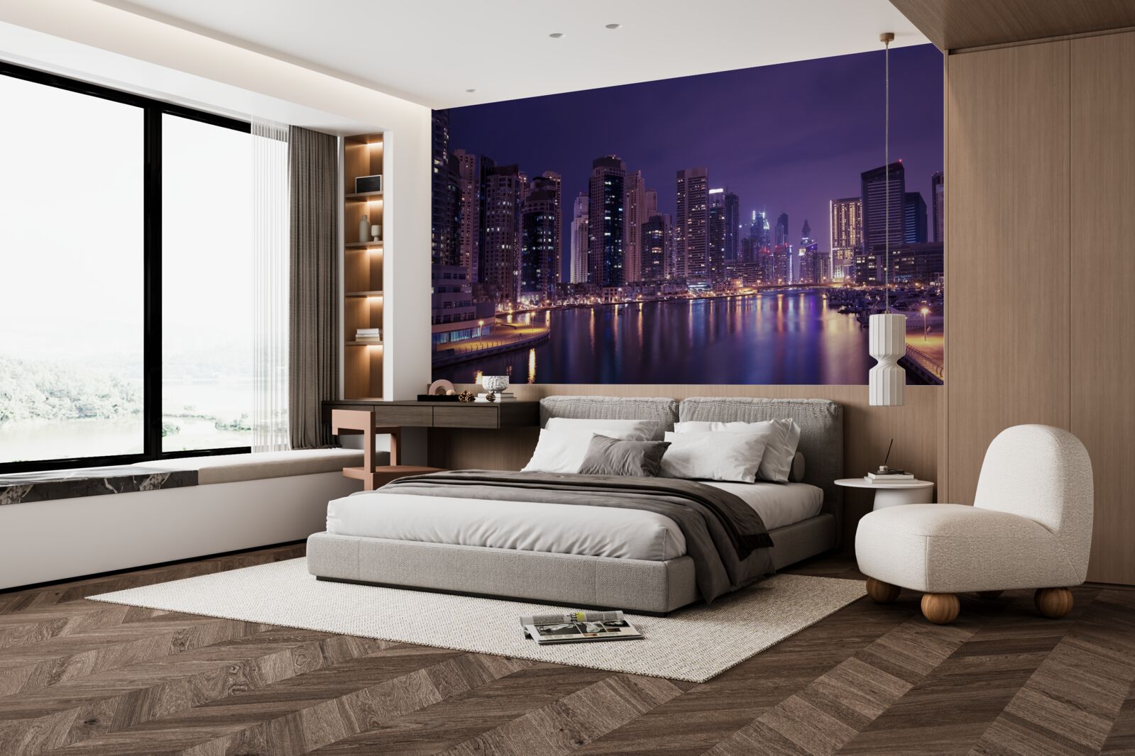 Fototapeta Chicago mrakodrapy v noci