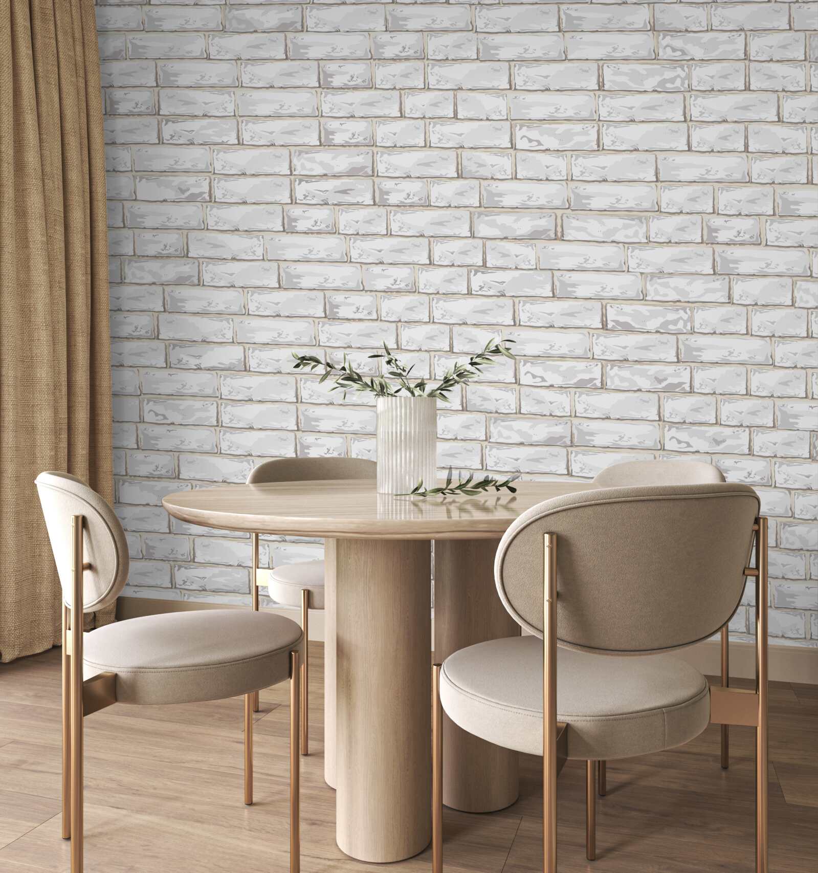 Fototapeta Stena obložená bielou tehlou