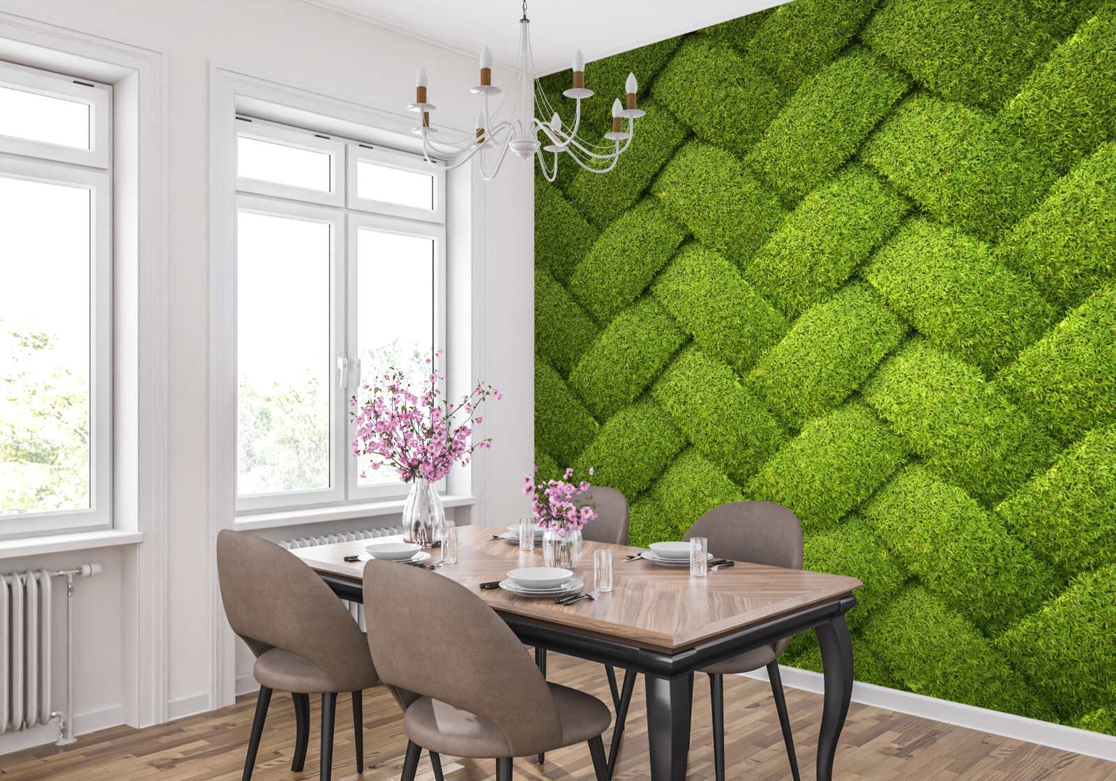 Fototapeta blokovanie zeleného trávnika