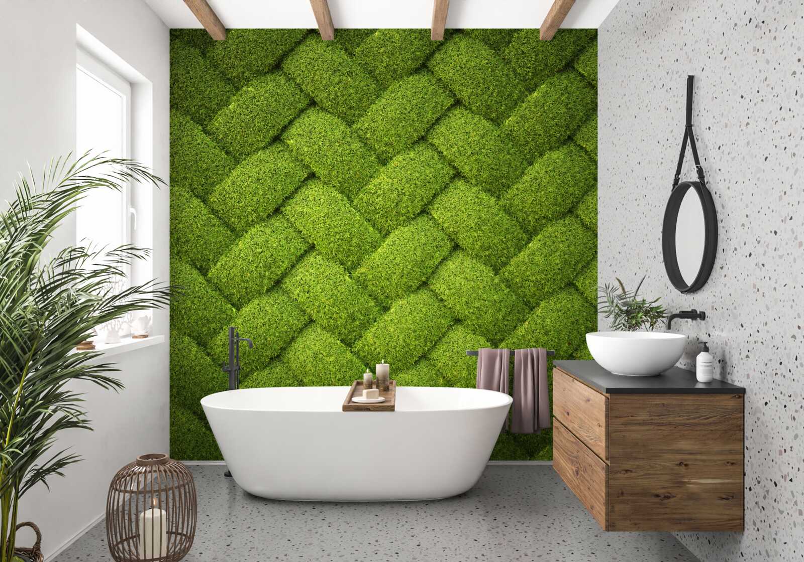 Fototapeta blokovanie zeleného trávnika