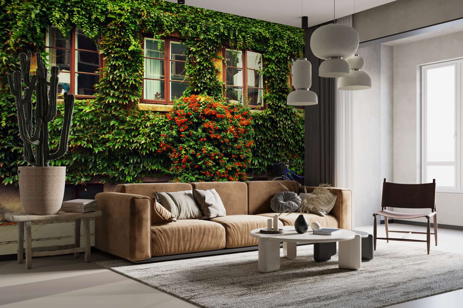 Fototapeta dom pokrytý brečtanom od staroby