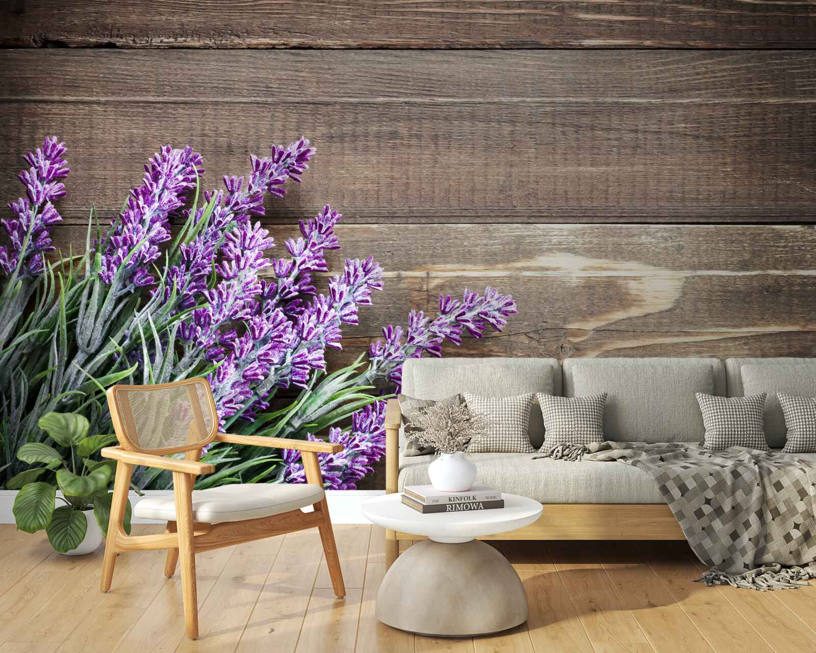 Fototapeta levanduľové konáre v pozadí so stromom