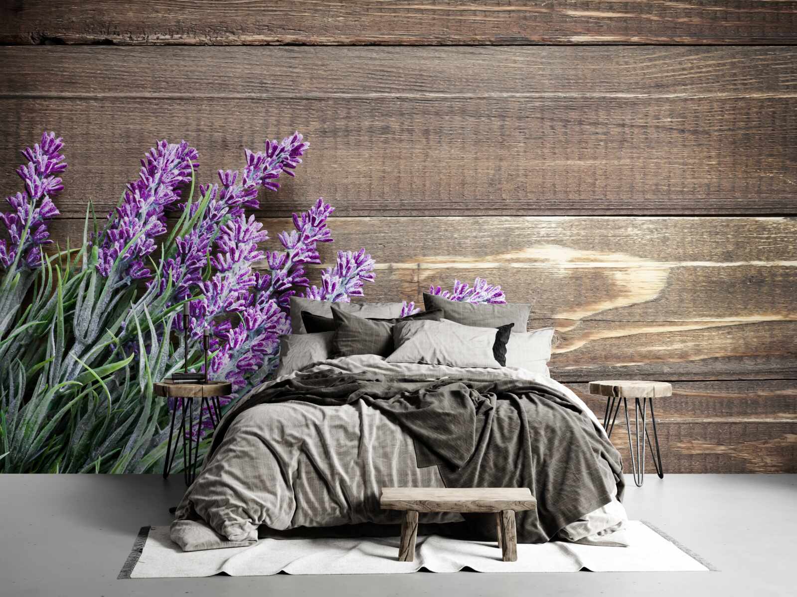 Fototapeta levanduľové konáre v pozadí so stromom