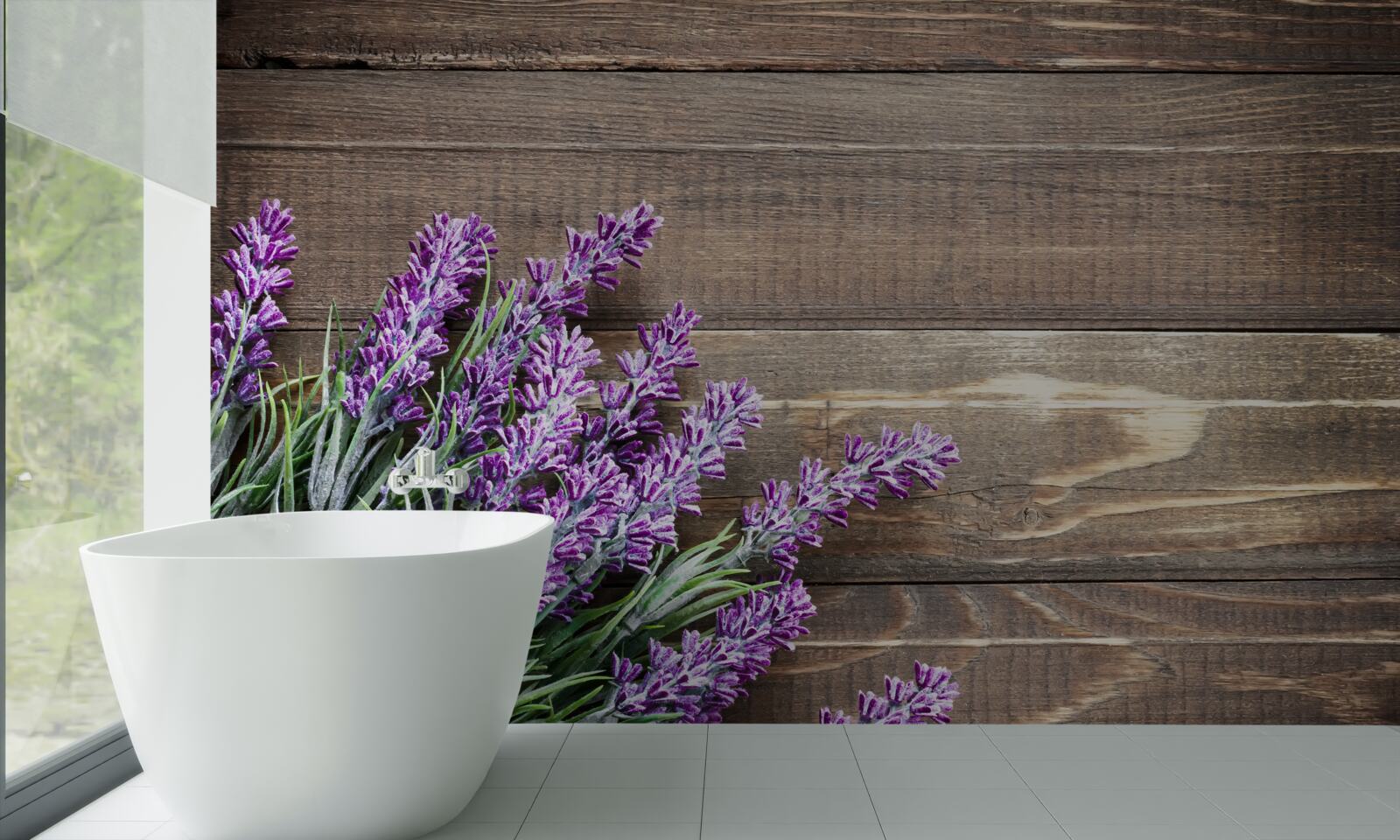 Fototapeta levanduľové konáre v pozadí so stromom