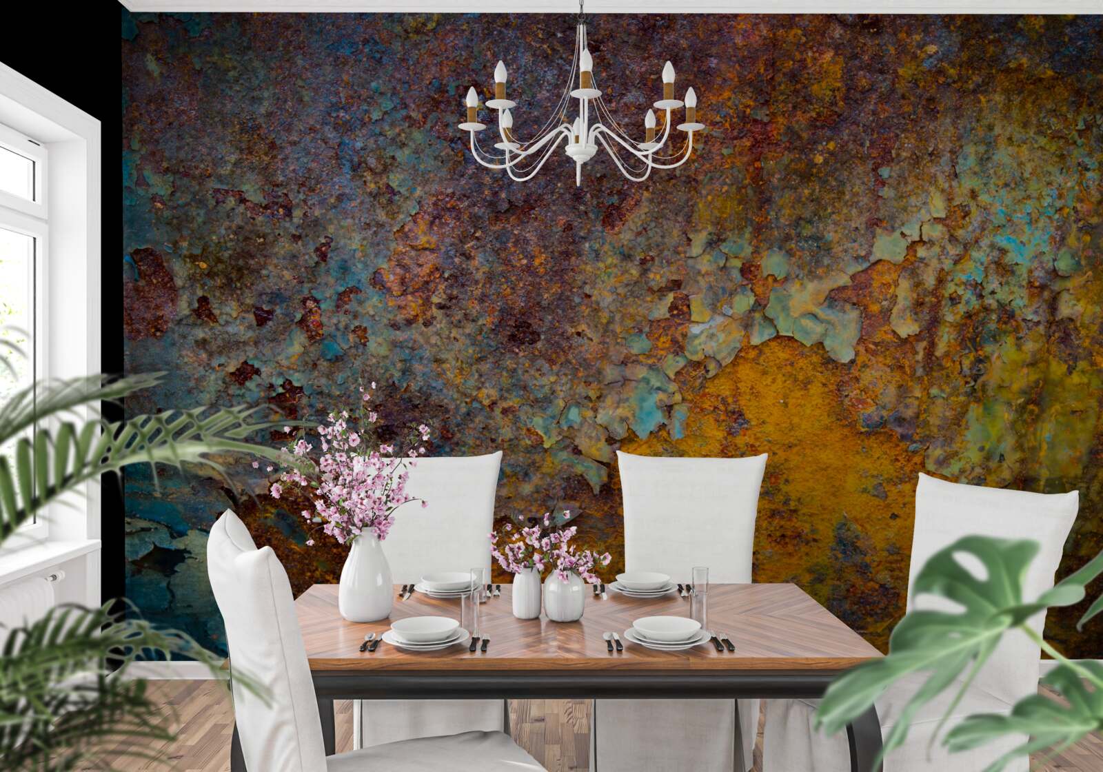 Fototapeta hrdzavá kovová stena