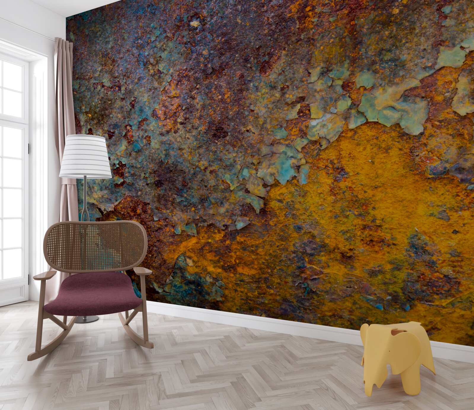 Fototapeta hrdzavá kovová stena