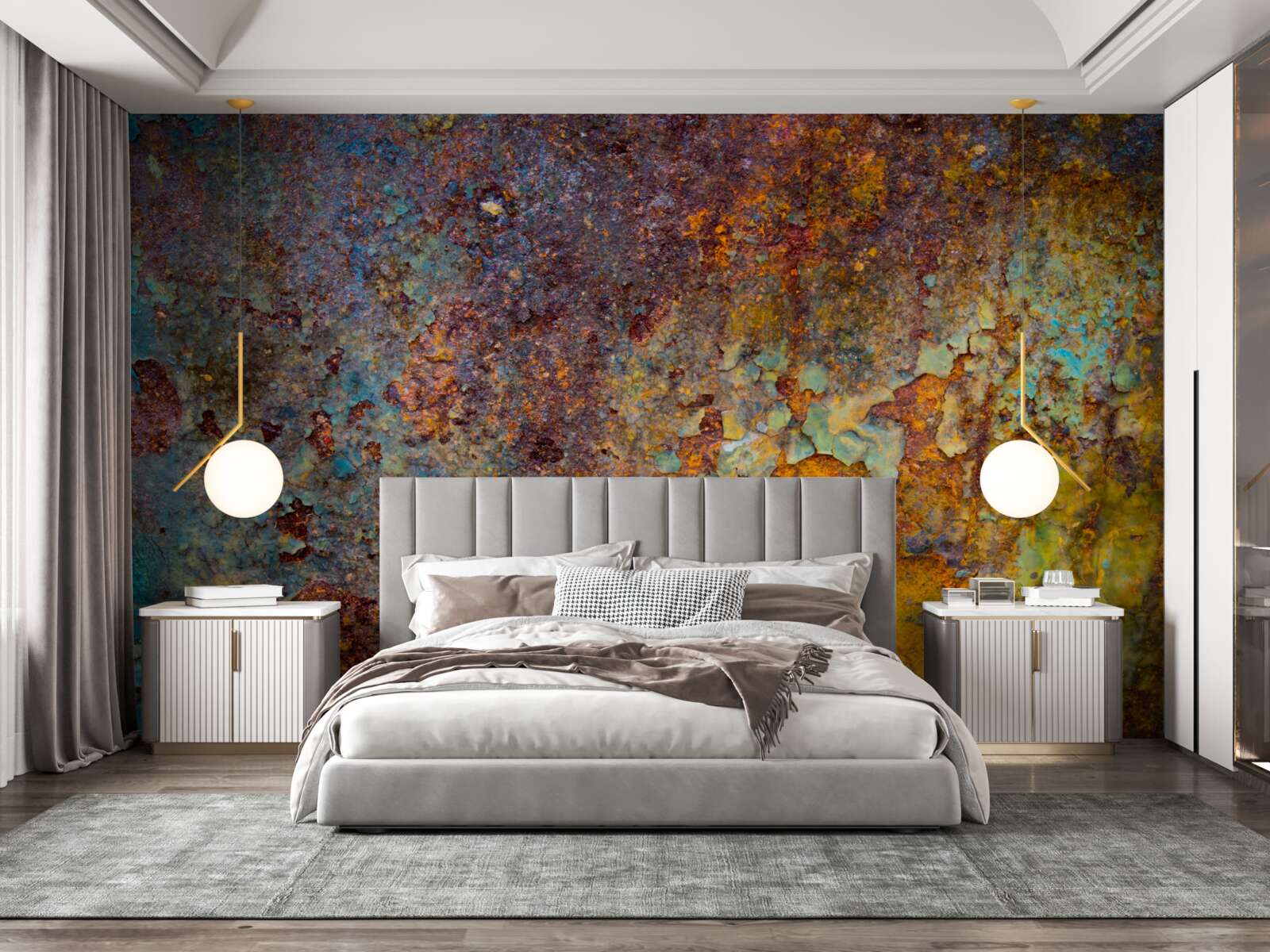 Fototapeta hrdzavá kovová stena