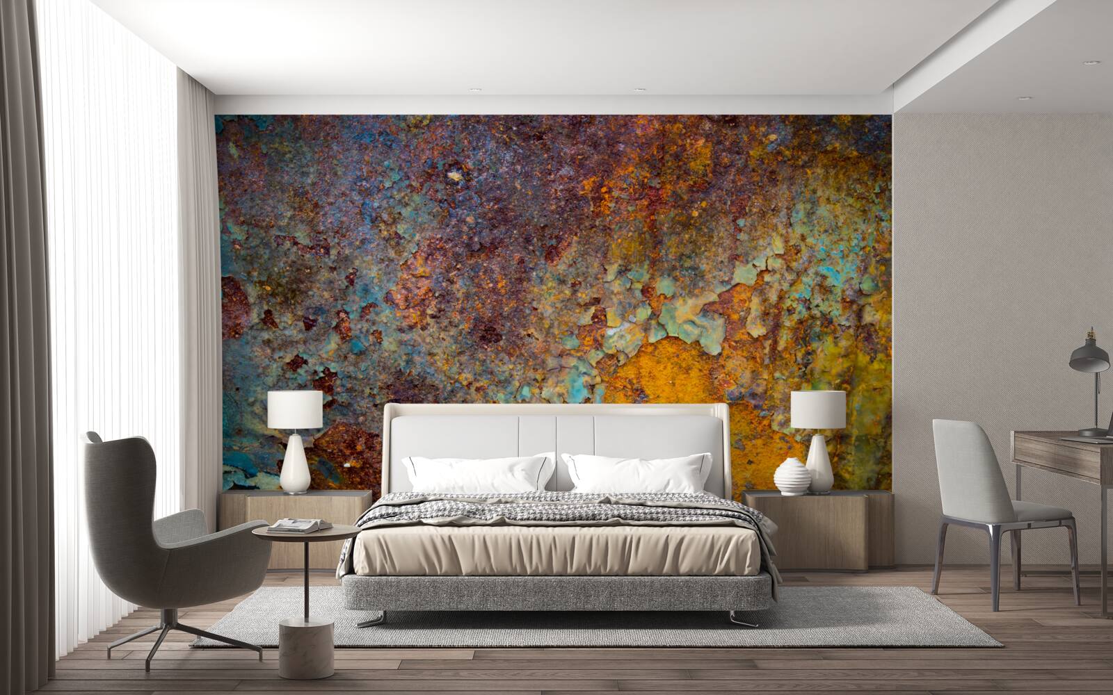 Fototapeta hrdzavá kovová stena