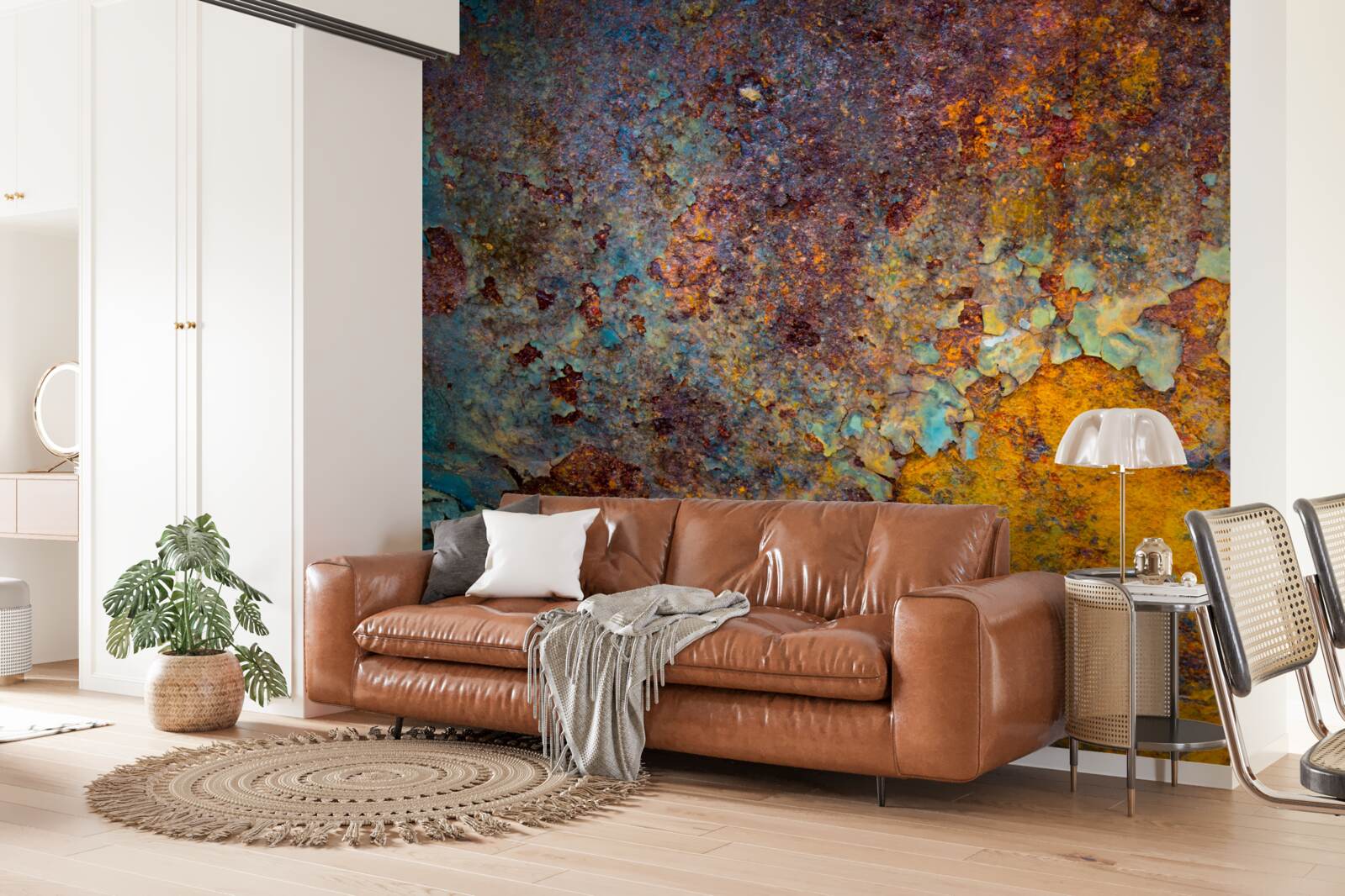 Fototapeta hrdzavá kovová stena