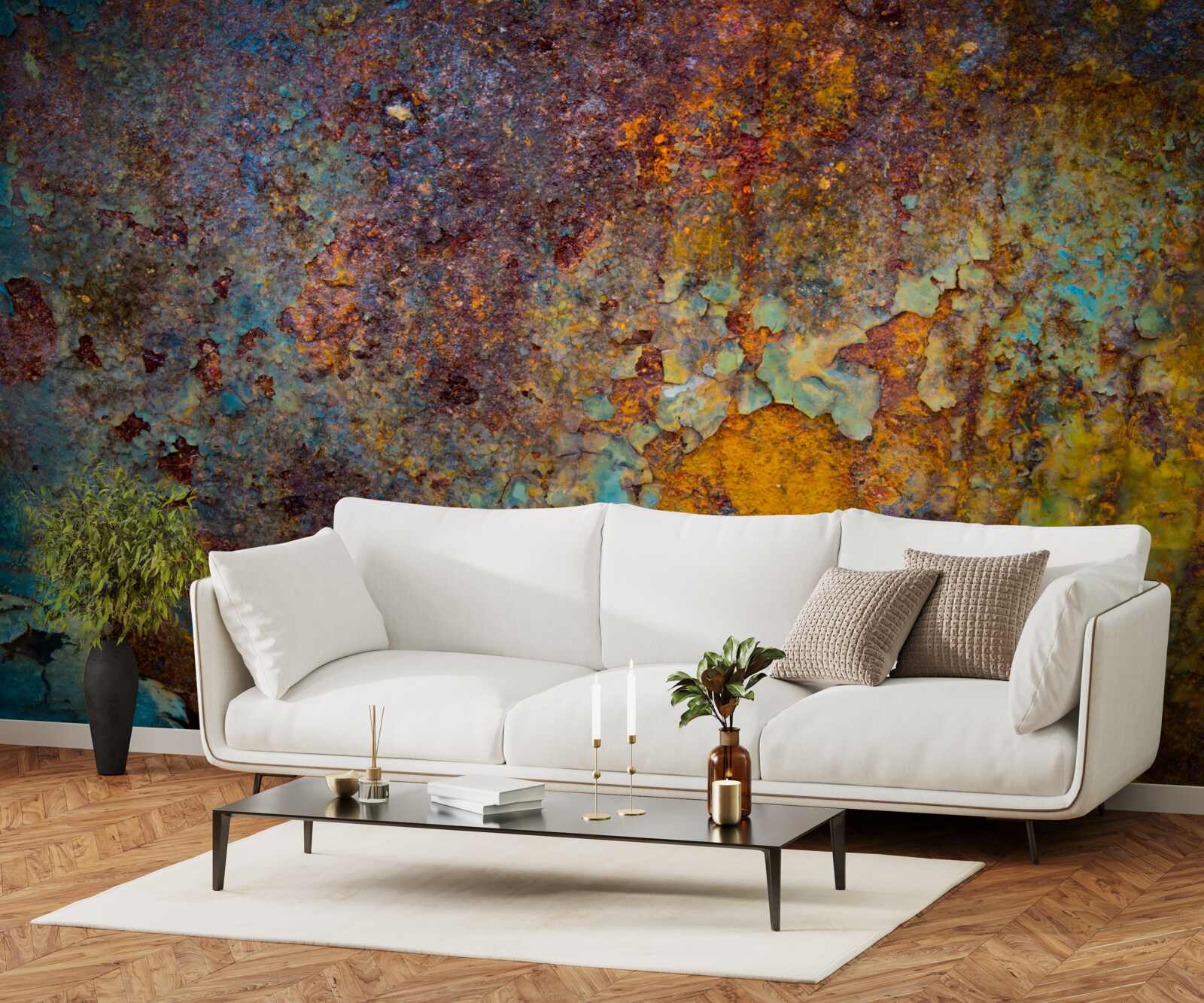 Fototapeta hrdzavá kovová stena