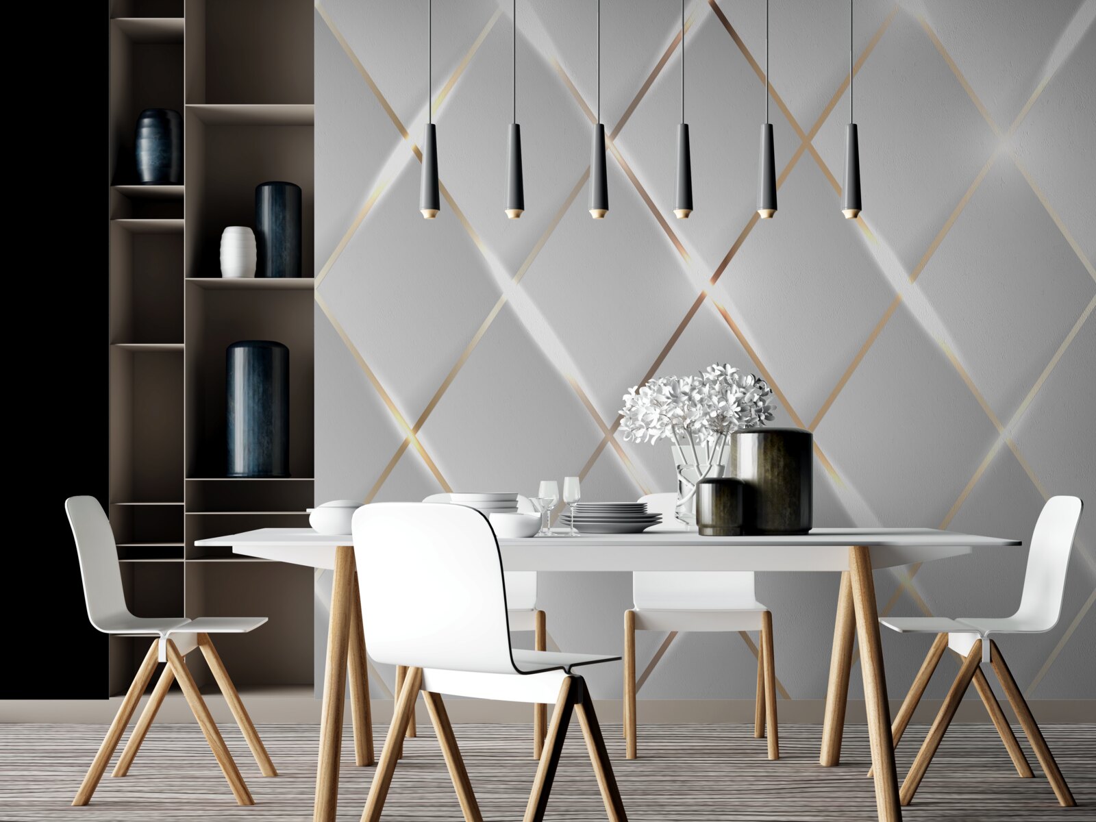 Fototapeta zlaté a strieborné porcelánové súpravy