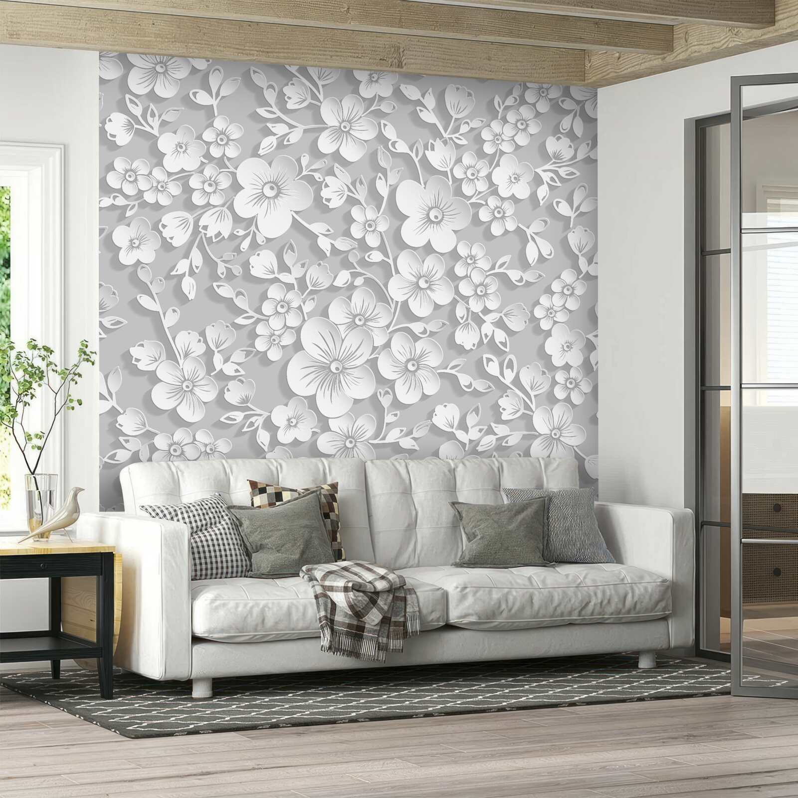 Fototapeta veľké množstvo malých snehovo bielych kvetov