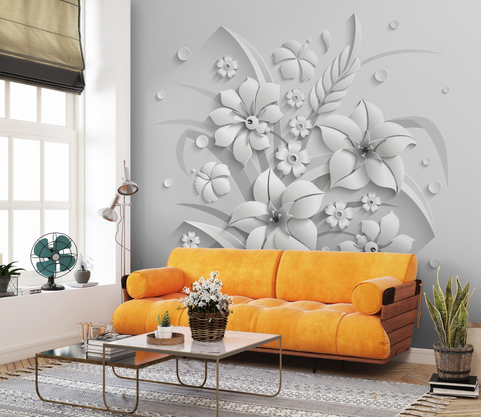 Fototapeta snehobiele kvety ako mlieko, na bielom podklade