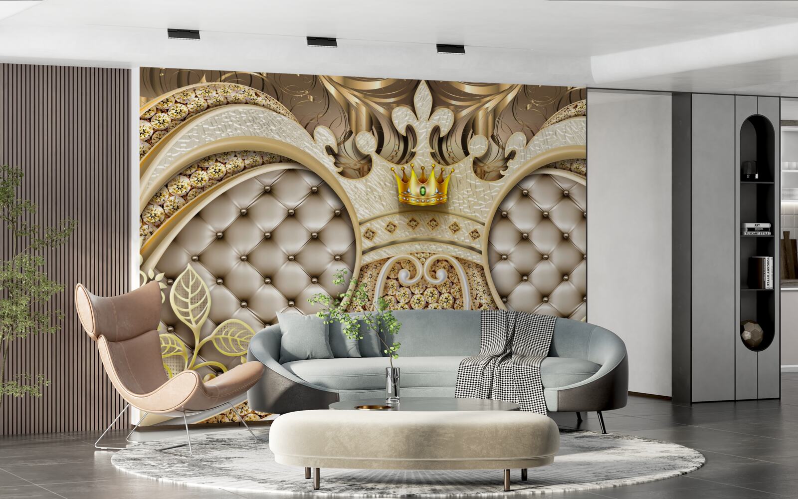 Fototapeta ozdoby s listami rastlín zo zlata