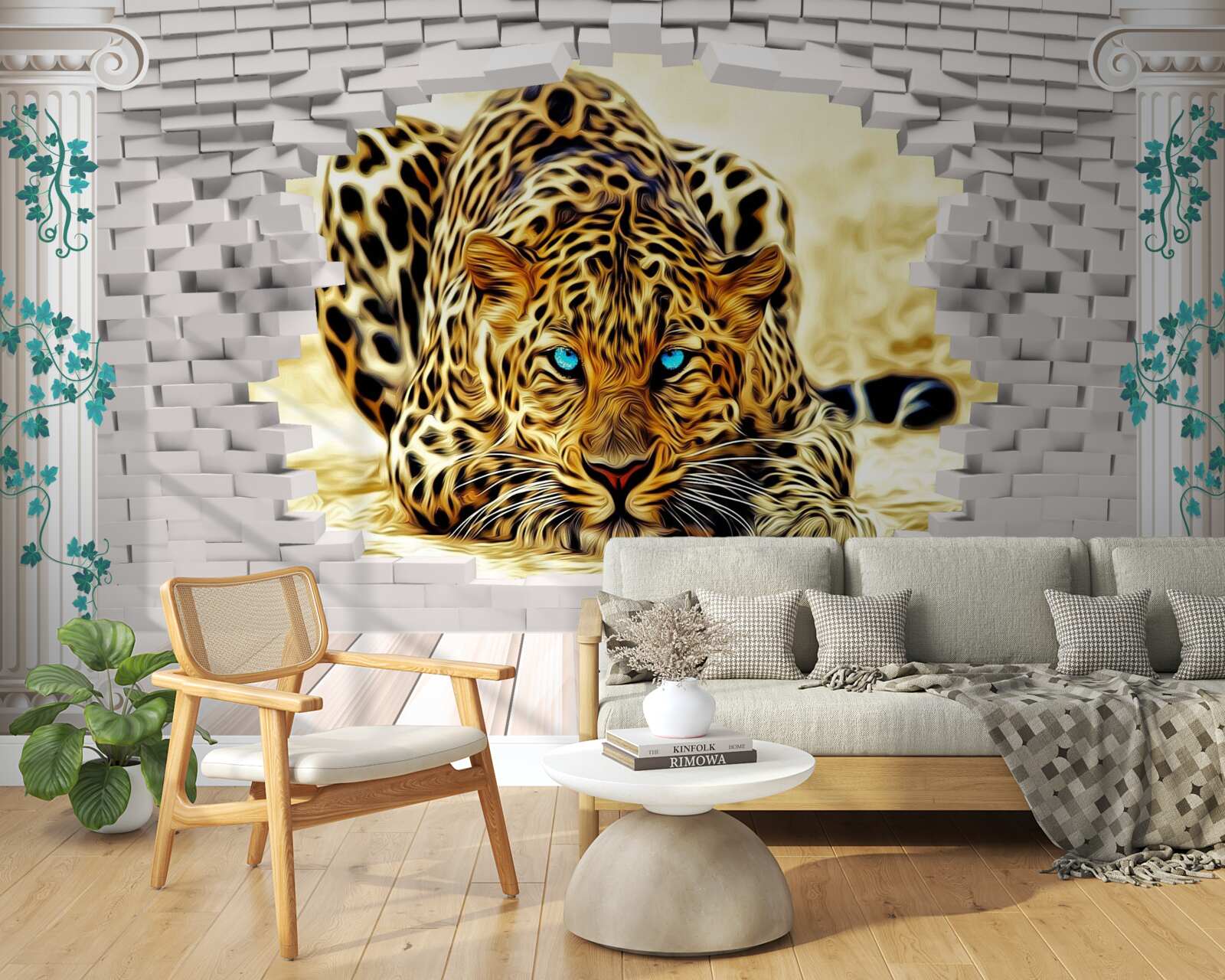 Fototapeta zlovestný panter ničí bariéru