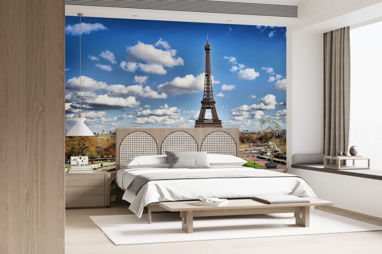 Fototapeta pohľad na Eiffelovu vežu z parku