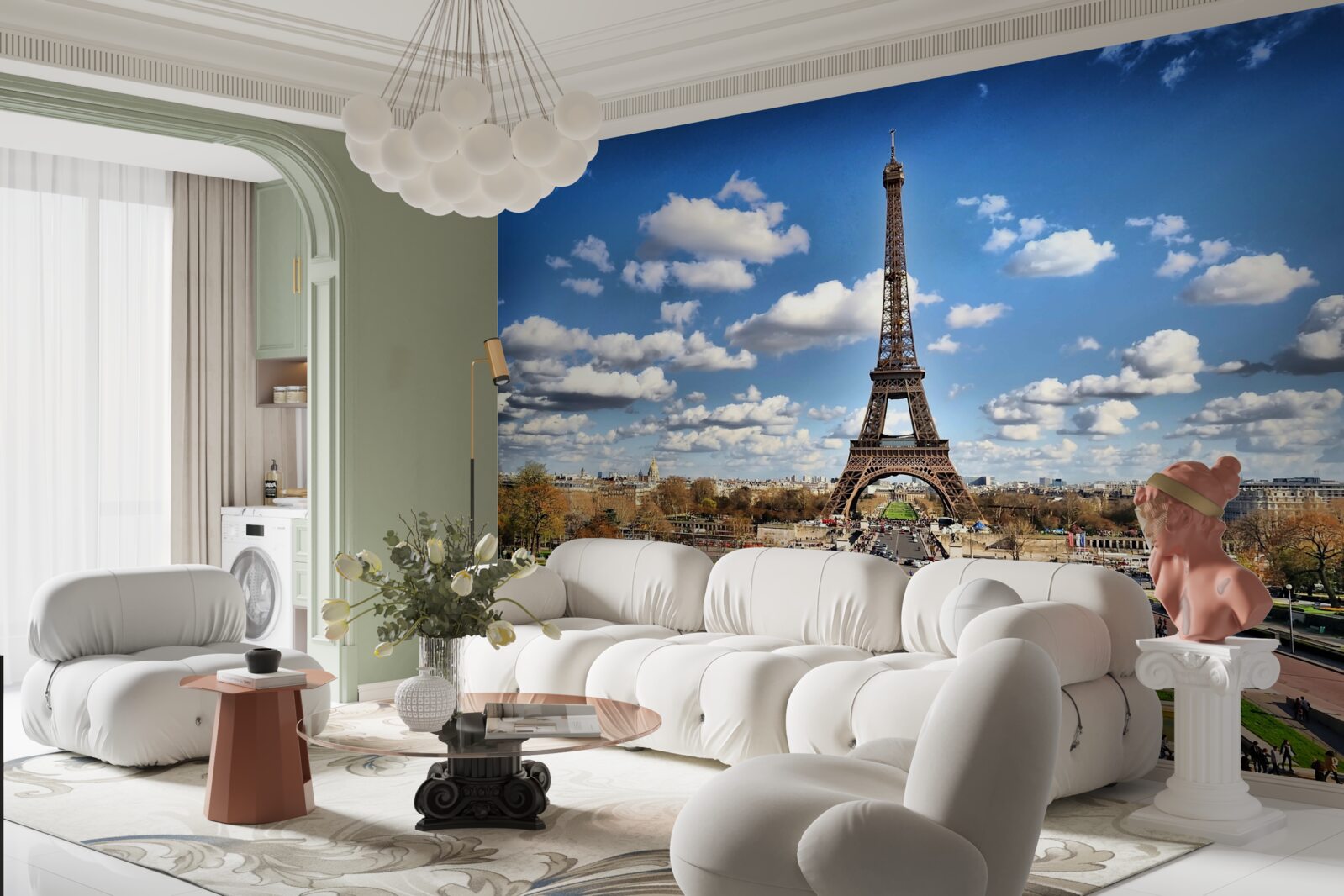 Fototapeta pohľad na Eiffelovu vežu z parku