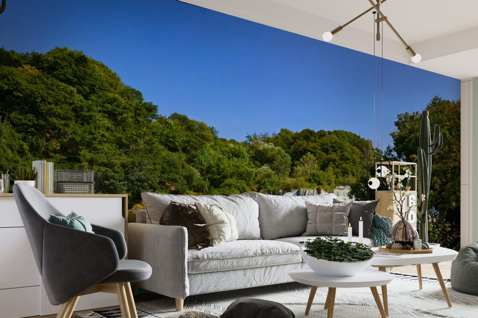 Fototapeta výhľady na lesné cestičky a hrmiace vodopády