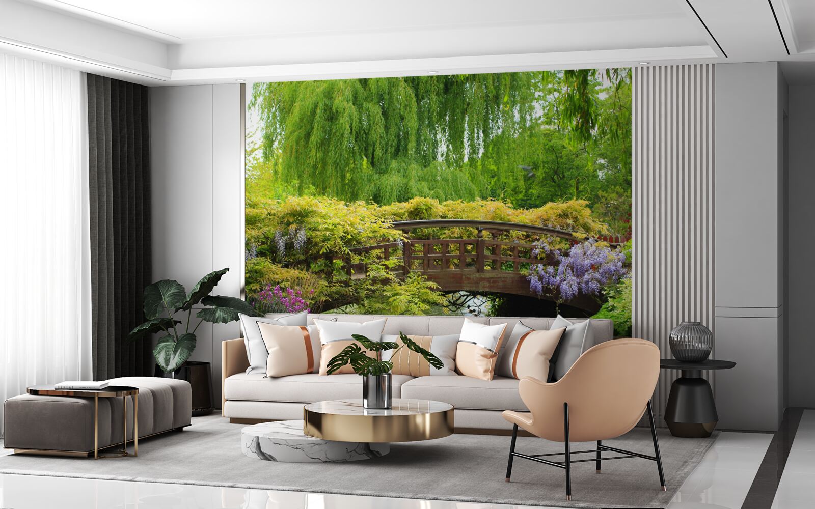 Fototapeta úchvatná panoráma mosta cez rieku