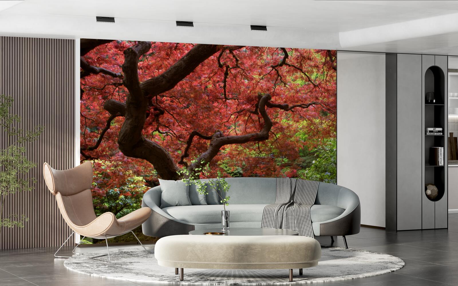 Fototapeta Japonský javor pri rybníku na jeseň