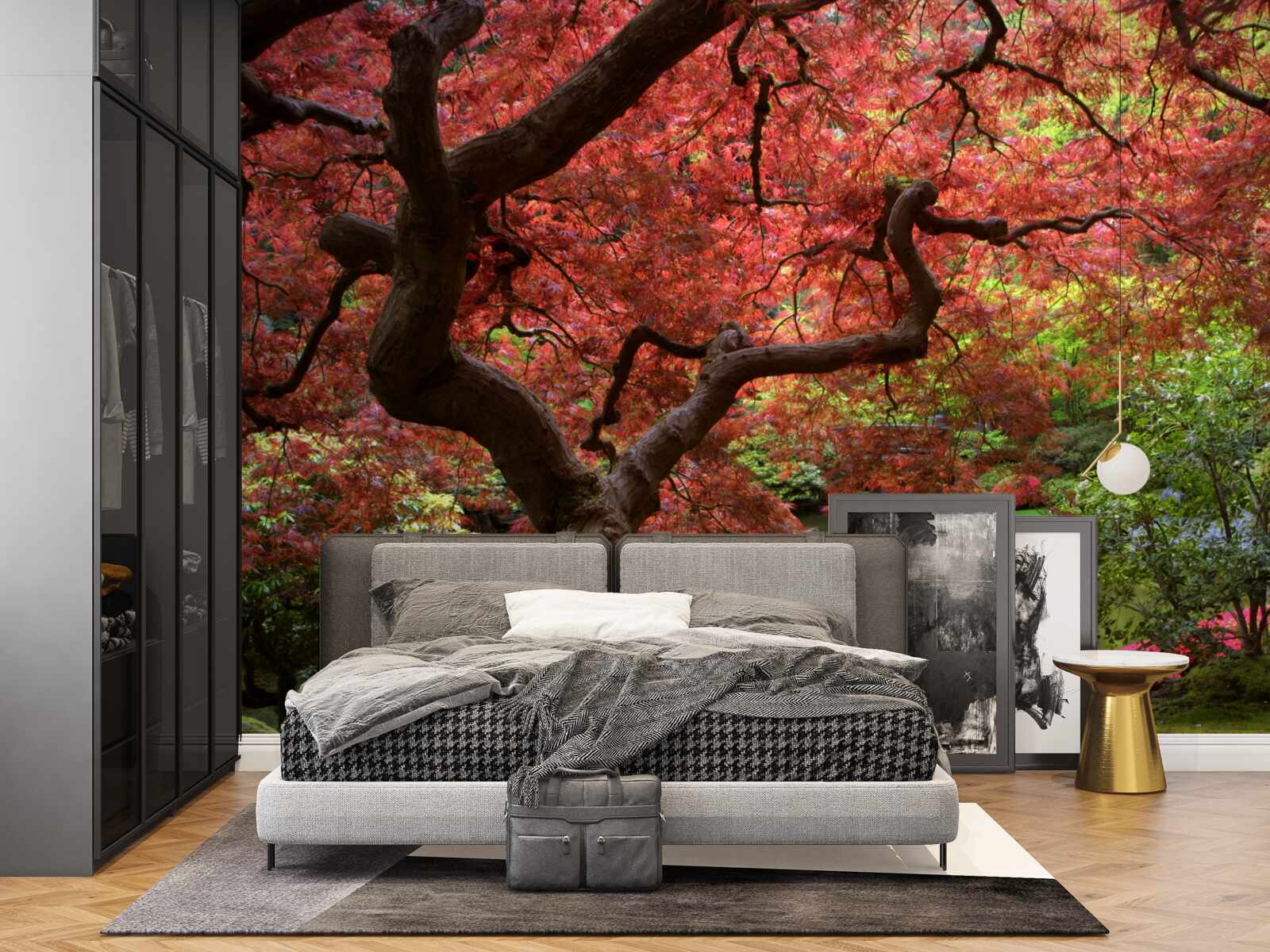 Fototapeta Japonský javor pri rybníku na jeseň