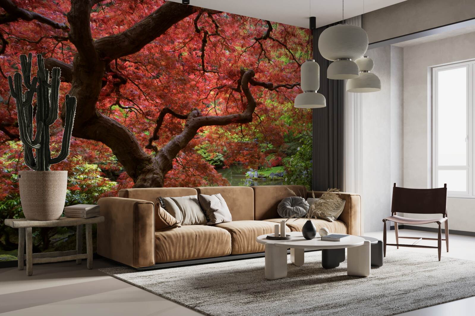 Fototapeta Japonský javor pri rybníku na jeseň