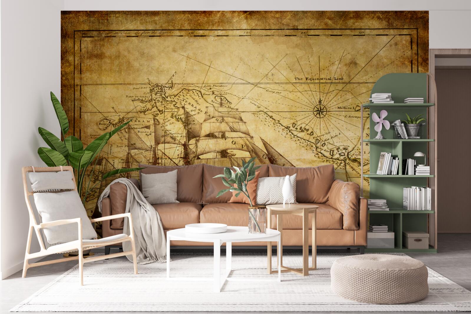 Fototapeta loď s plachtami na pergamene