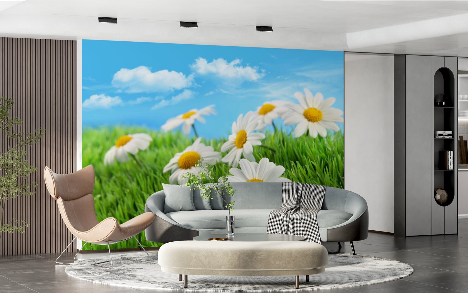 Fototapeta Snehobiele sedmokrásky z lúk