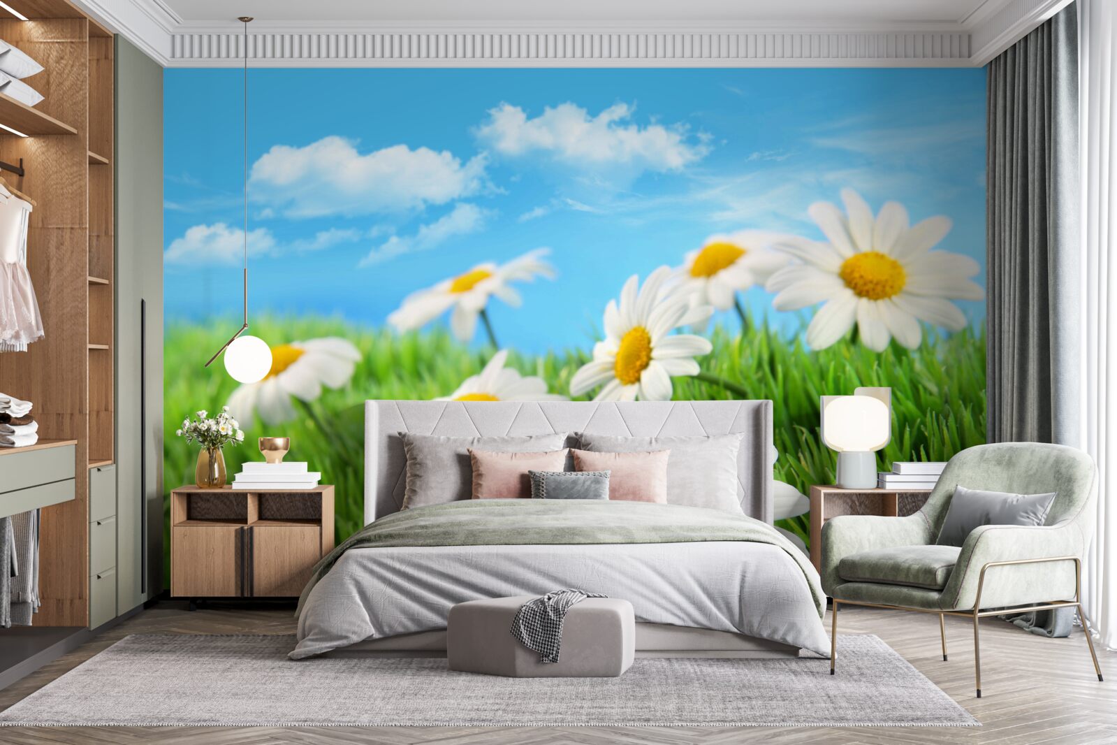 Fototapeta Snehobiele sedmokrásky z lúk