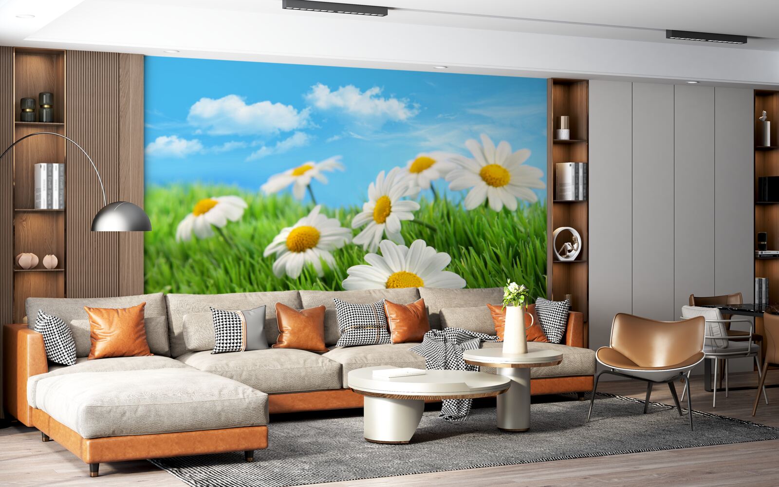 Fototapeta Snehobiele sedmokrásky z lúk