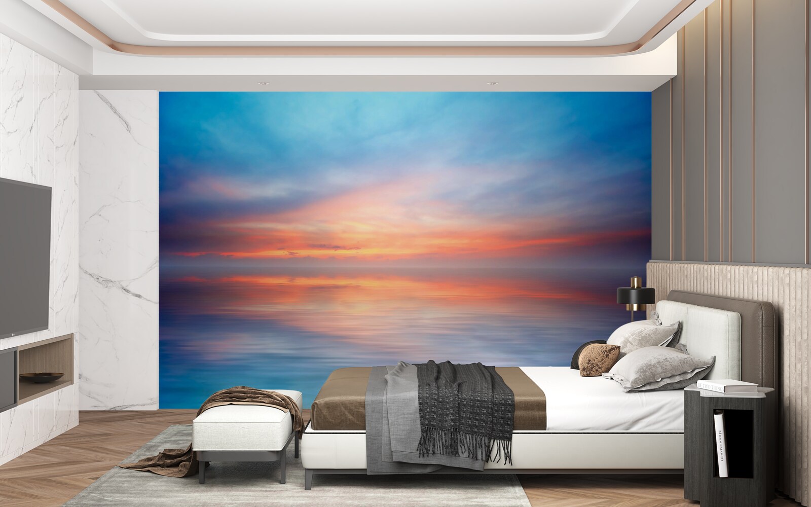 Fototapeta pokojný západ slnka na mori