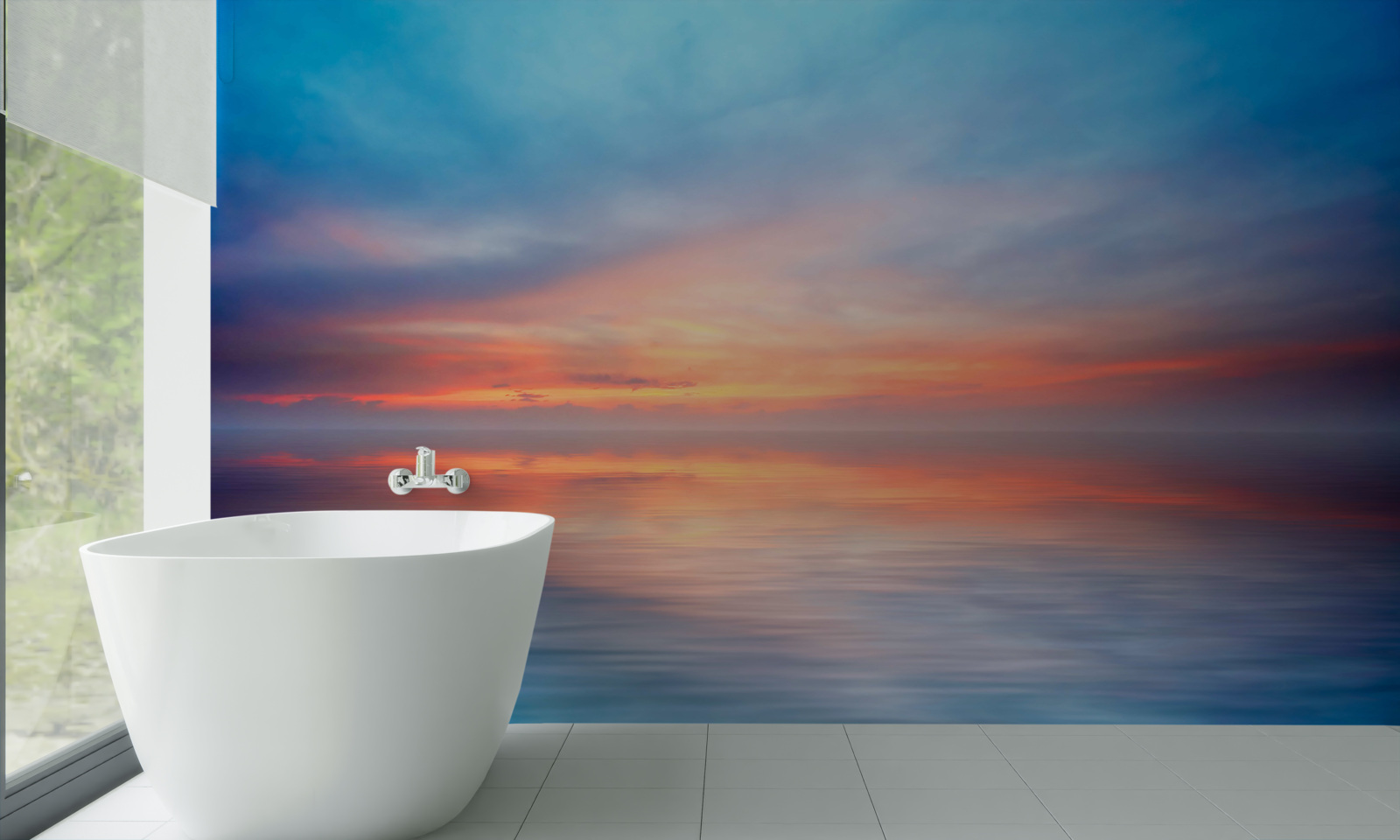 Fototapeta pokojný západ slnka na mori