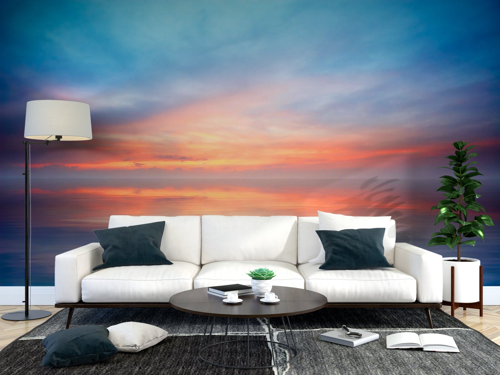 Fototapeta pokojný západ slnka na mori