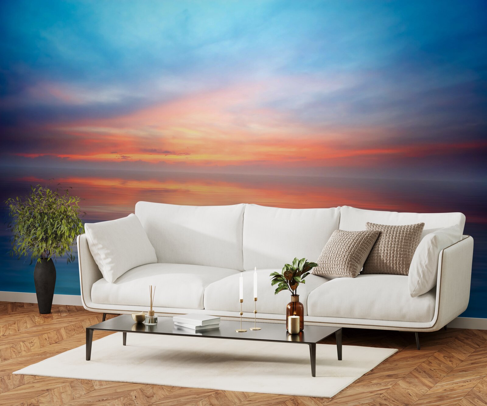 Fototapeta pokojný západ slnka na mori