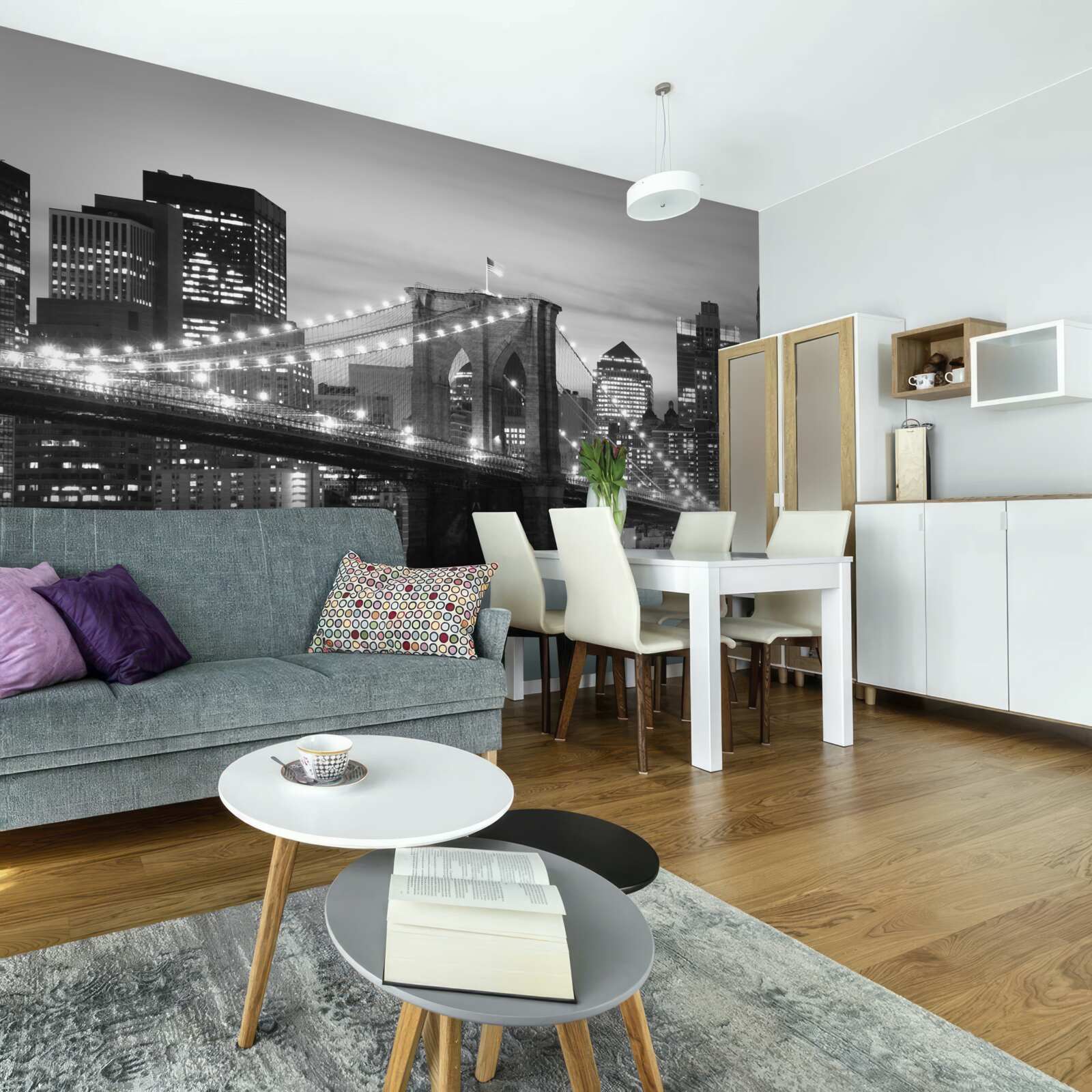 Fototapeta Brooklynský most v čiernej a bielej farbe