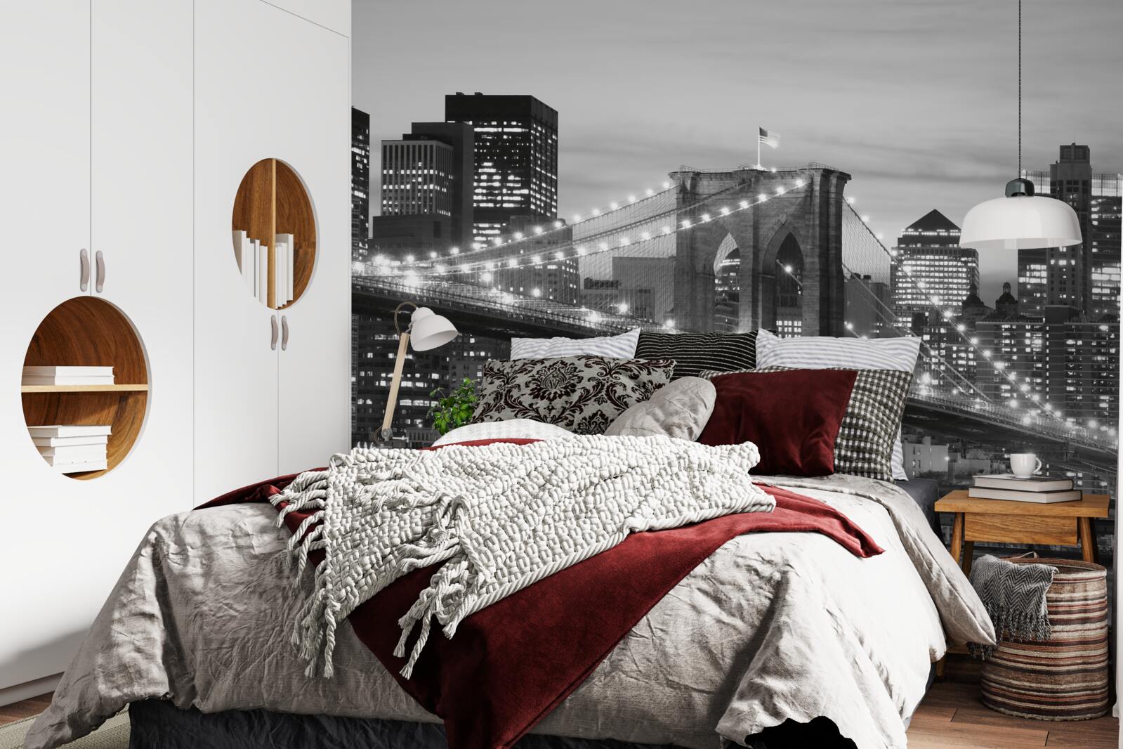 Fototapeta Brooklynský most v čiernej a bielej farbe