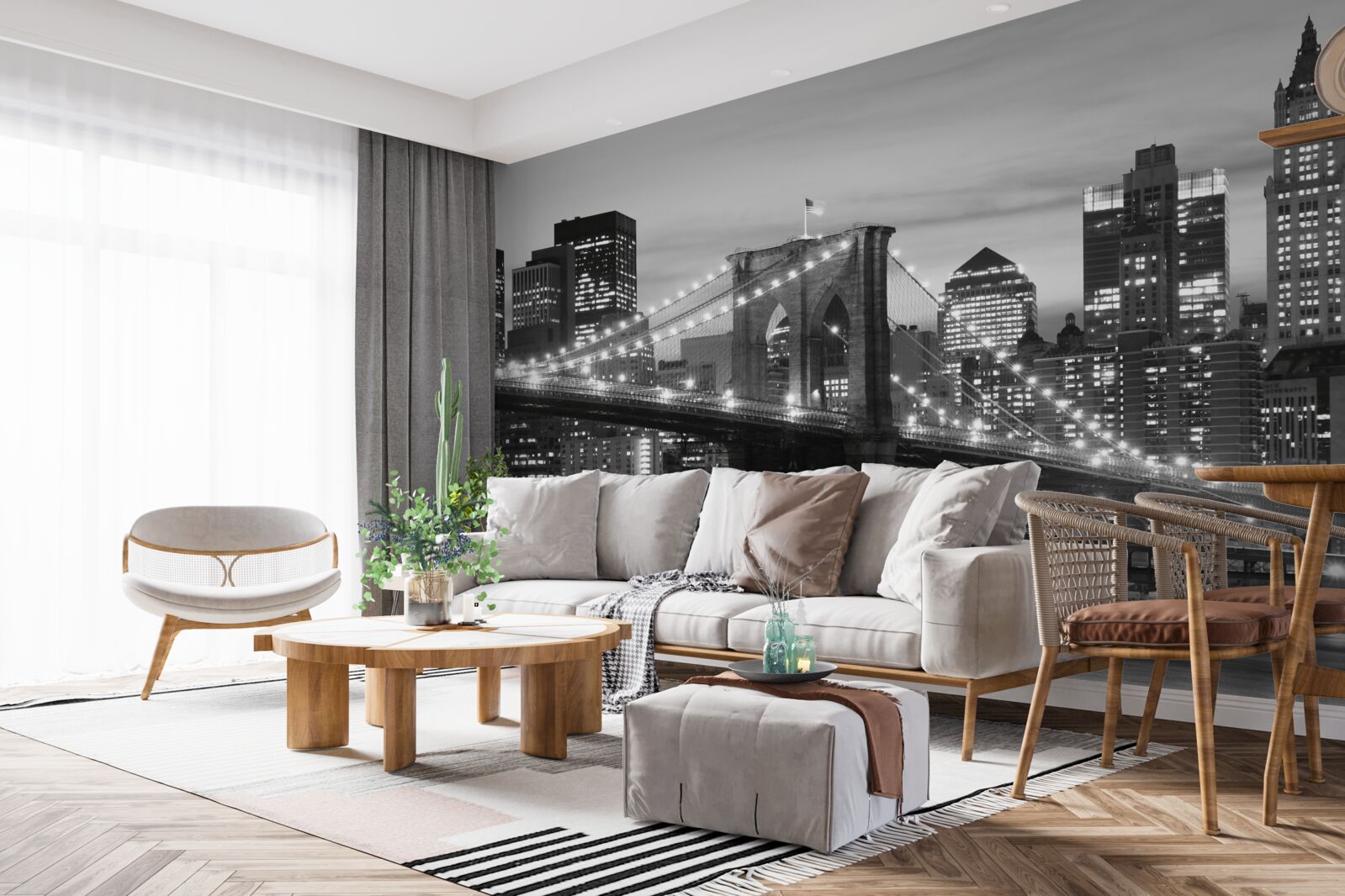 Fototapeta Brooklynský most v čiernej a bielej farbe