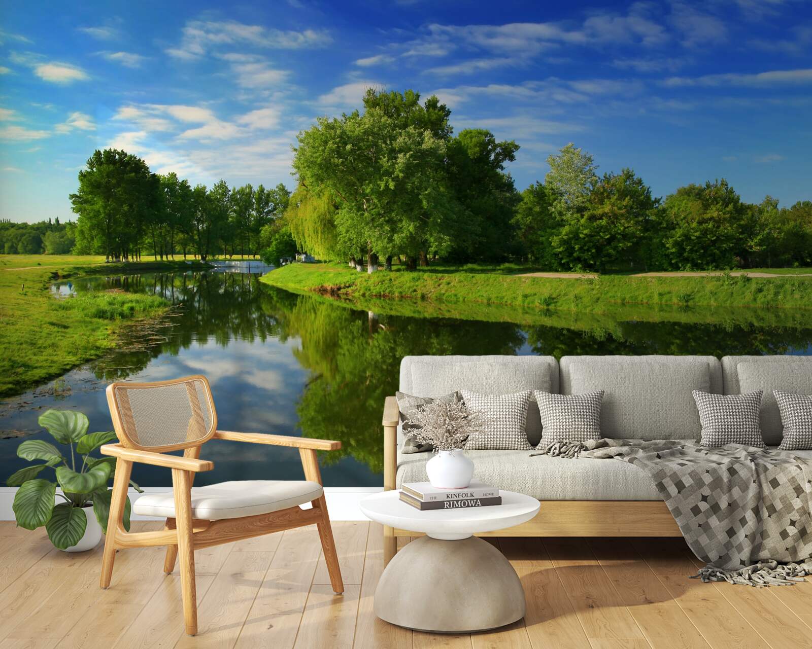 Fototapeta rieka je obklopená stromami